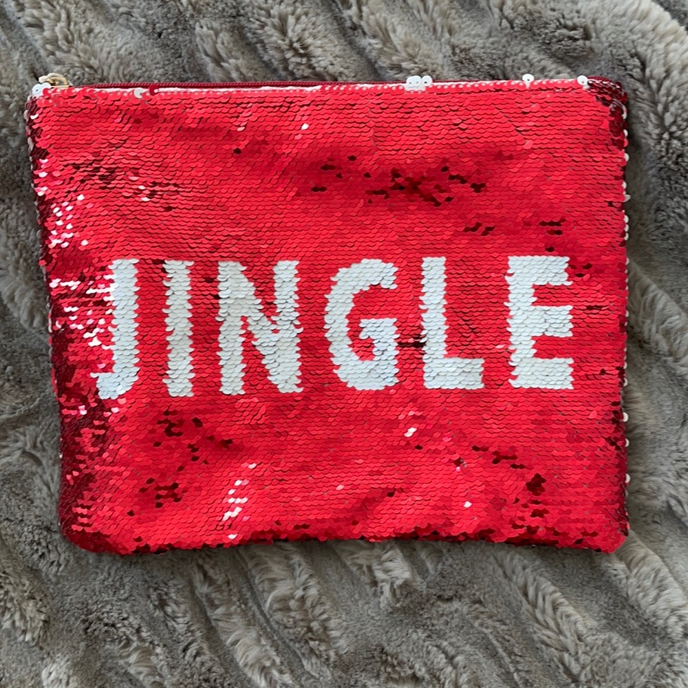 Jingle Sequined Holiday Clutch - reversible